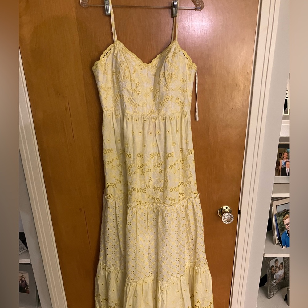 Lilly Pulitzer Kyla maxi yellow eyelet size 10 new with tags